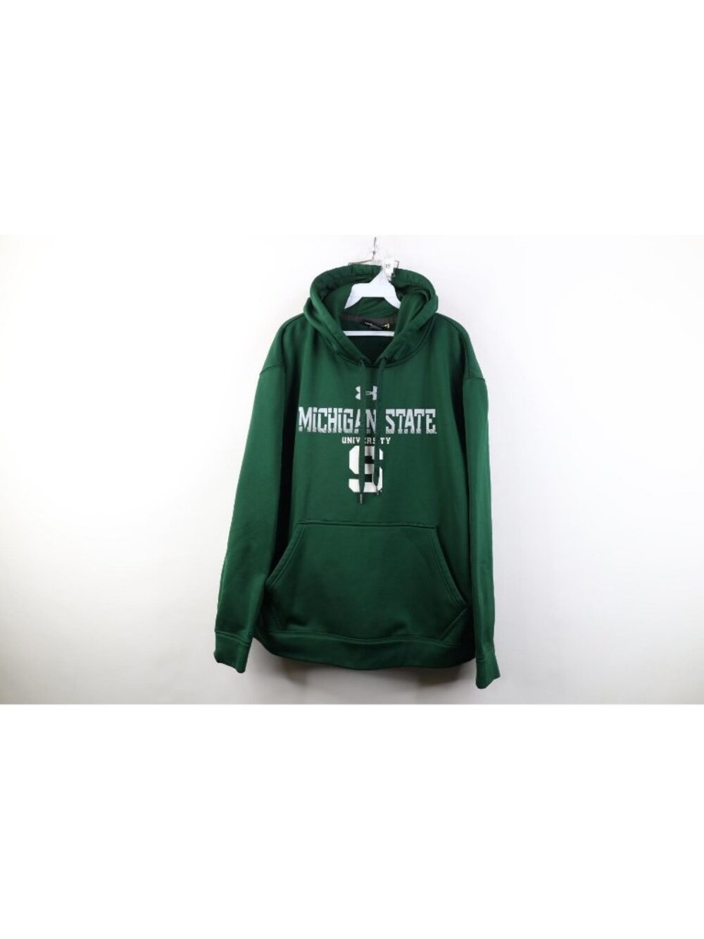 Under Armour Mens Large Spell Out Michigan State University Hoodie Sweatshirt